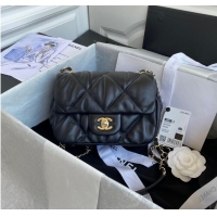 Low Price Chanel small flap Lingge bubble bag Calfskin & Gold-Tone Metal AS2232 black