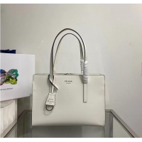 Top Grade Prada Re-Edition 1995 brushed-leather medium handbag 1BA350 white