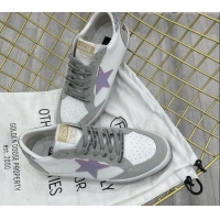 Sumptuous Golden Goose GGDB Leather Ball Star Sneakers White/Grey/Purple 052111