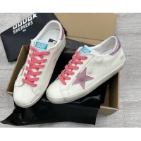 Pretty Style Golden Goose GGDB Leather Super-Star Sneakers White/Pink 052113