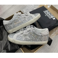 Discount Golden Goose GGDB Glitter Super-Star Sneakers Silver 052125