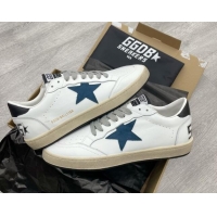 Grade Quality Golden Goose GGDB Leather Ball Star Sneakers White/Blue 052129