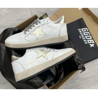 Stylish Golden Goose GGDB Leather Ball Star Sneakers White/Gold 052130