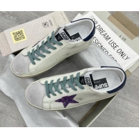 Grade Quality Golden Goose GGDB Super-Star Sneakers with Purple Glitter Star White 052140