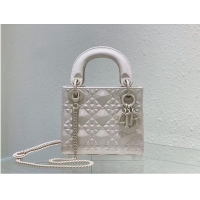 Free Shipping MINI LADY DIOR BAG Cannage Calfskin C2815 white