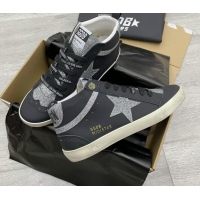 Pretty Style Golden Goose GGDB Glitter Mid Star Sneakers Balck/Silver 052147