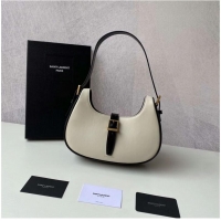 Top Quality Yves Saint Laurent LE FERMOIR HOBO BAG IN SHINY LEATHER 6726152 BLANC VINTAGE&black