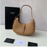 Buy Discount Yves Saint Laurent LE FERMOIR HOBO BAG IN SHINY LEATHER 6726152 BROWN GOLD