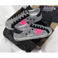 Sumptuous Golden Goose GGDB Glitter Super-Star Sneakers Silver/Pink/Black 052152