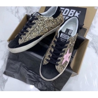 Stylish Golden Goose GGDB Glitter Super-Star Sneakers Gold/Pink/Black 052157