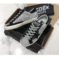 1:1 aaaaa Golden Goose GGDB Glitter Super-Star Sneakers Silver/Black 052158