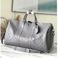 Luxury Cheap Louis Vuitton KEEPALL 50B M46117 Anthracite gray