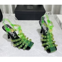 Perfect Versace PVC High Heel Sandals 9.5cm Green 2022 050702