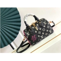 Top Quality Louis Vuitton SPEEDY BANDOULIERE 20 M46088 Black & White & Pink