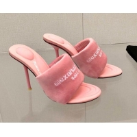 Stylish Alexander Wang High Heel Slide Sandals 10.5cm Pink 0216101