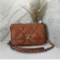 Buy Fashionable CHANEL 19 Flap Bag Original Snake skin flap bag AS1160 Camel