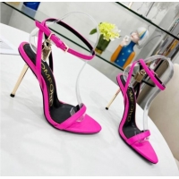 Good Product Tom Ford Leather Padlock Pointy Naked Sandals 105mm Heel Hot Pink 0402057