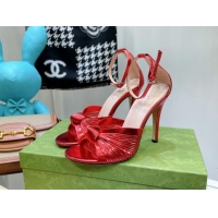 Purchase Gucci Glazed Leather Sandals 10.5cm Red 052305