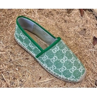 Good Quality Gucci Jacquard Denim Espadrilles Green 052307