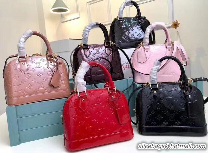 Top Grade Louis Vuitton Monogram Vernis Alma BB M91606 Red