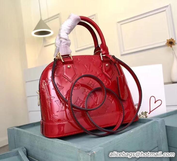 Top Grade Louis Vuitton Monogram Vernis Alma BB M91606 Red