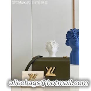 Perfect Louis Vuitton TWIST PM M59886 Kaki & Quartz White