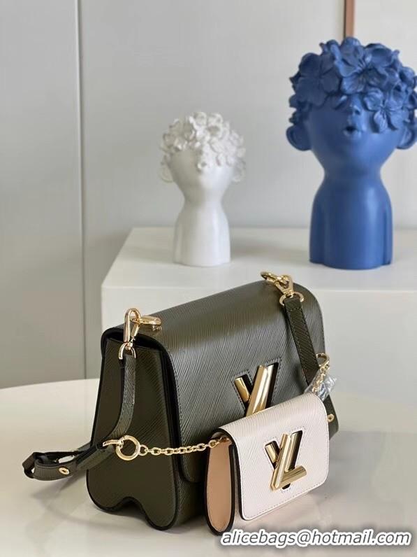 Perfect Louis Vuitton TWIST PM M59886 Kaki & Quartz White