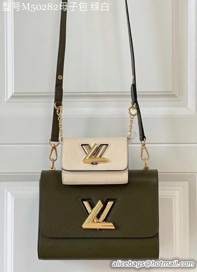 Perfect Louis Vuitton TWIST PM M59886 Kaki & Quartz White