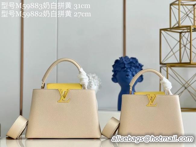 Sumptuous Louis Vuitton CAPUCINES BB M59882 Creme Beige