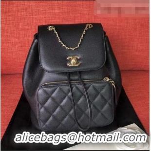 Promotional Chanel Grained Calfskin Drawstring Backpack C11327 Black 2021