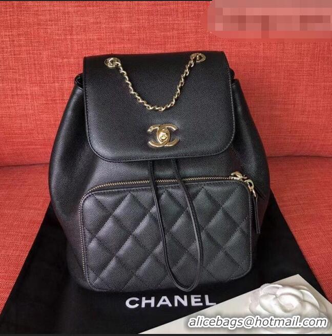 Promotional Chanel Grained Calfskin Drawstring Backpack C11327 Black 2021