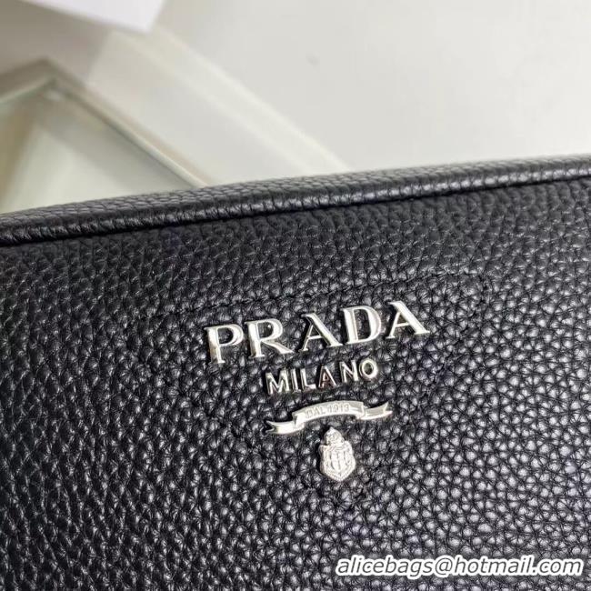 Sumptuous Pretty Style Prada Leather bag with shoulder strap 1BH082 Black