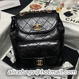 Promotional Chanel Grained Calfskin Drawstring Backpack C11327 Black 2021