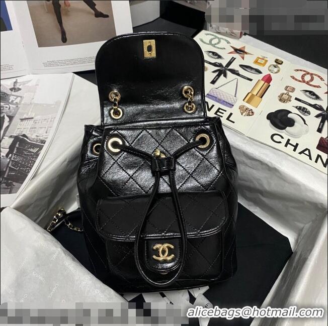 Promotional Chanel Grained Calfskin Drawstring Backpack C11327 Black 2021