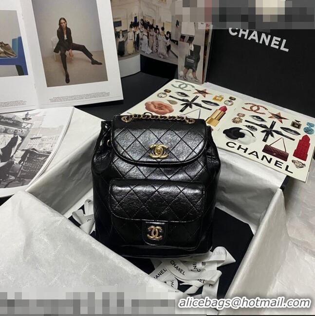 Promotional Chanel Grained Calfskin Drawstring Backpack C11327 Black 2021