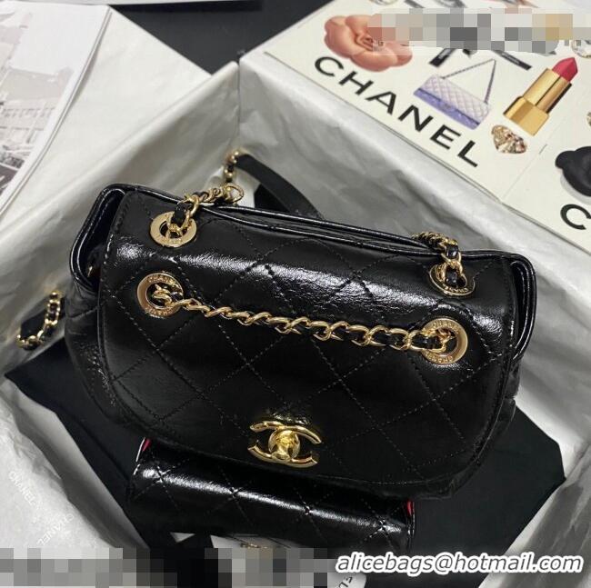 Promotional Chanel Grained Calfskin Drawstring Backpack C11327 Black 2021