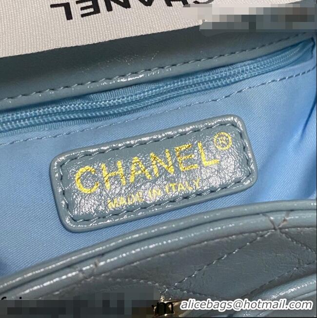 Famous Brand Chanel Crumpled Wax Calfskin Backpack AS1372 Blue 2021