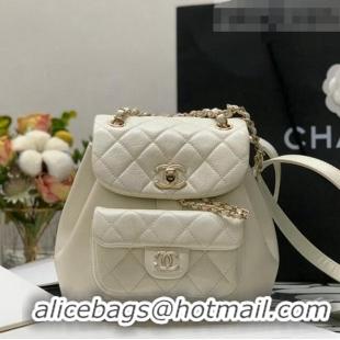 Promotional Chanel Duma Calfskin Mini Backpack C12546 White 2021