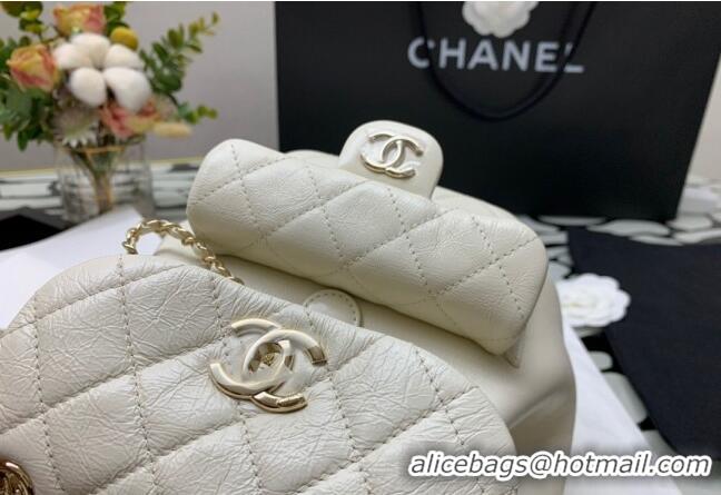 Promotional Chanel Duma Calfskin Mini Backpack C12546 White 2021