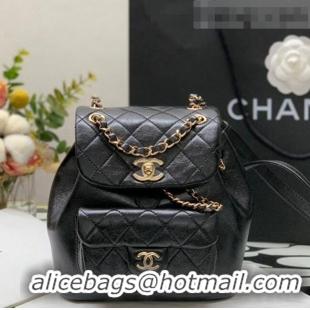 Super Quality Chanel Duma Calfskin Mini Backpack C12546 Black 2021