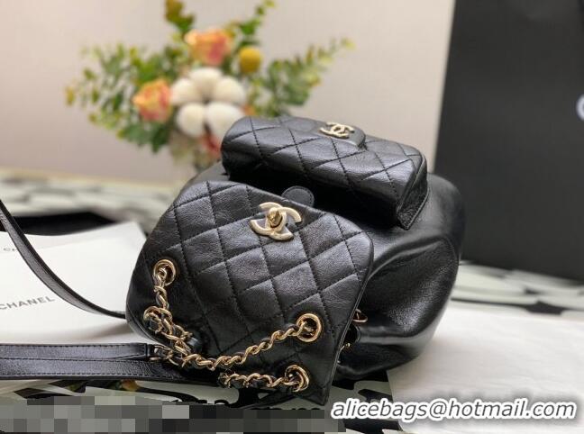 Super Quality Chanel Duma Calfskin Mini Backpack C12546 Black 2021