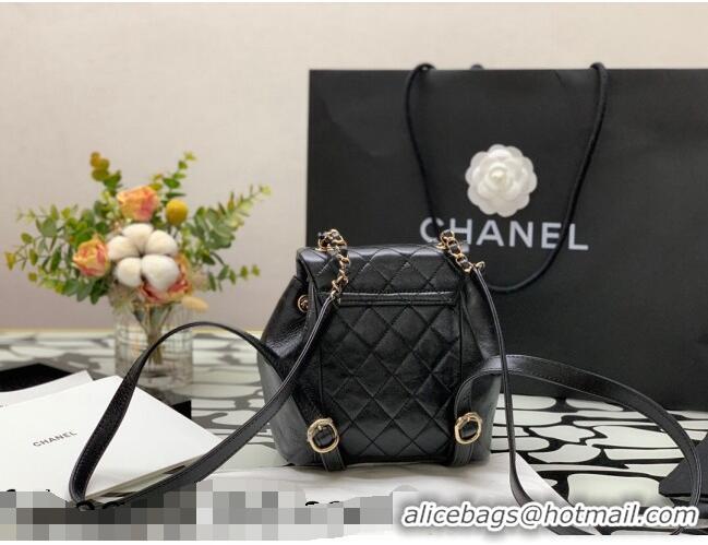 Super Quality Chanel Duma Calfskin Mini Backpack C12546 Black 2021