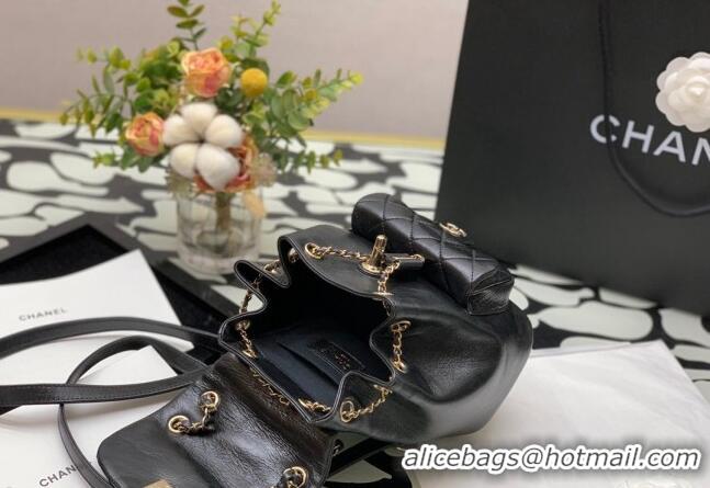 Super Quality Chanel Duma Calfskin Mini Backpack C12546 Black 2021