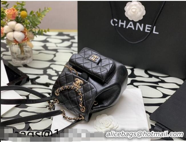 Super Quality Chanel Duma Calfskin Mini Backpack C12546 Black 2021