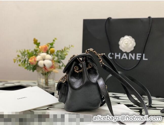 Super Quality Chanel Duma Calfskin Mini Backpack C12546 Black 2021