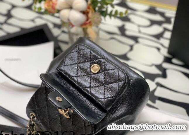 Super Quality Chanel Duma Calfskin Mini Backpack C12546 Black 2021