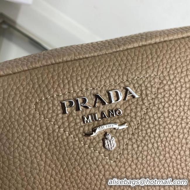 Low Cost Prada Leather bag with shoulder strap 1BH082 Gray