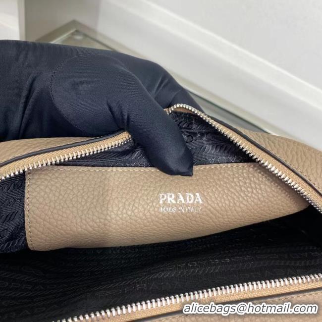 Low Cost Prada Leather bag with shoulder strap 1BH082 Gray