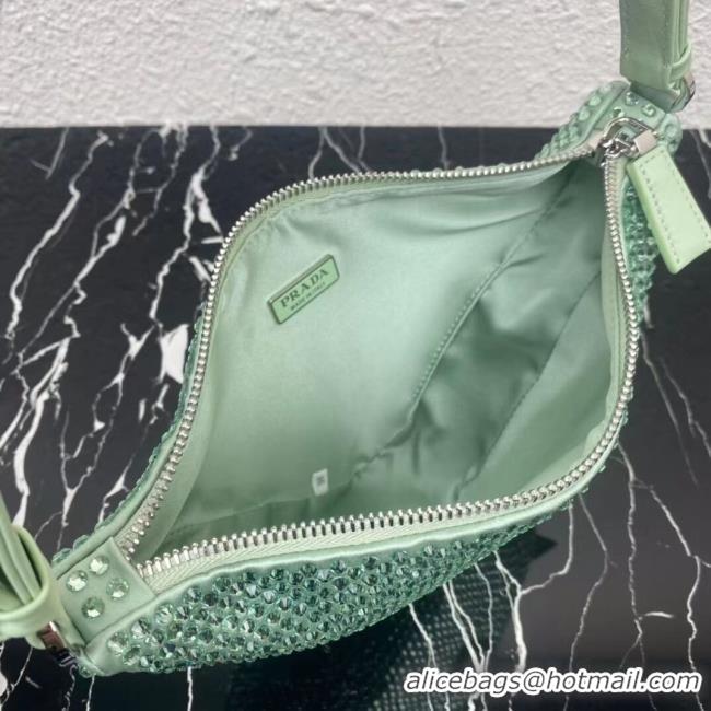 Expensive Prada crystal handbag 1VH243 green