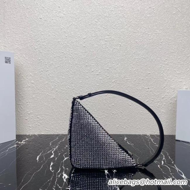 Perfect Prada crystal handbag 1VH243 black